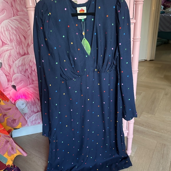 FARM Rio Lucy Dots V-Neck Dress NWT - Picture 3 of 10